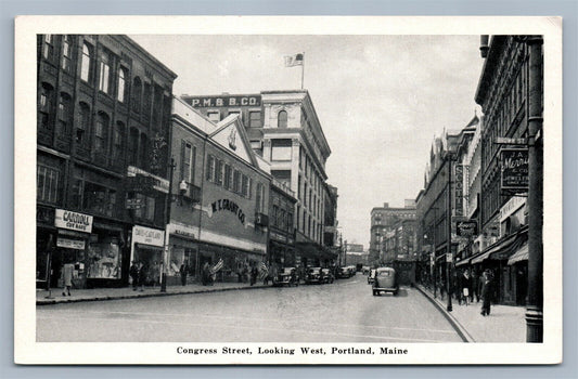 PORTLAND ME CONGRESS STREET ANTIQUE POSTCARD