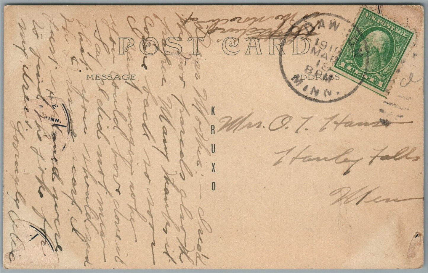 DAWSON MN SO.MAIN STREET RIVER SIDE BLOCK ANTIQUE REAL PHOTO POSTCARD RPPC