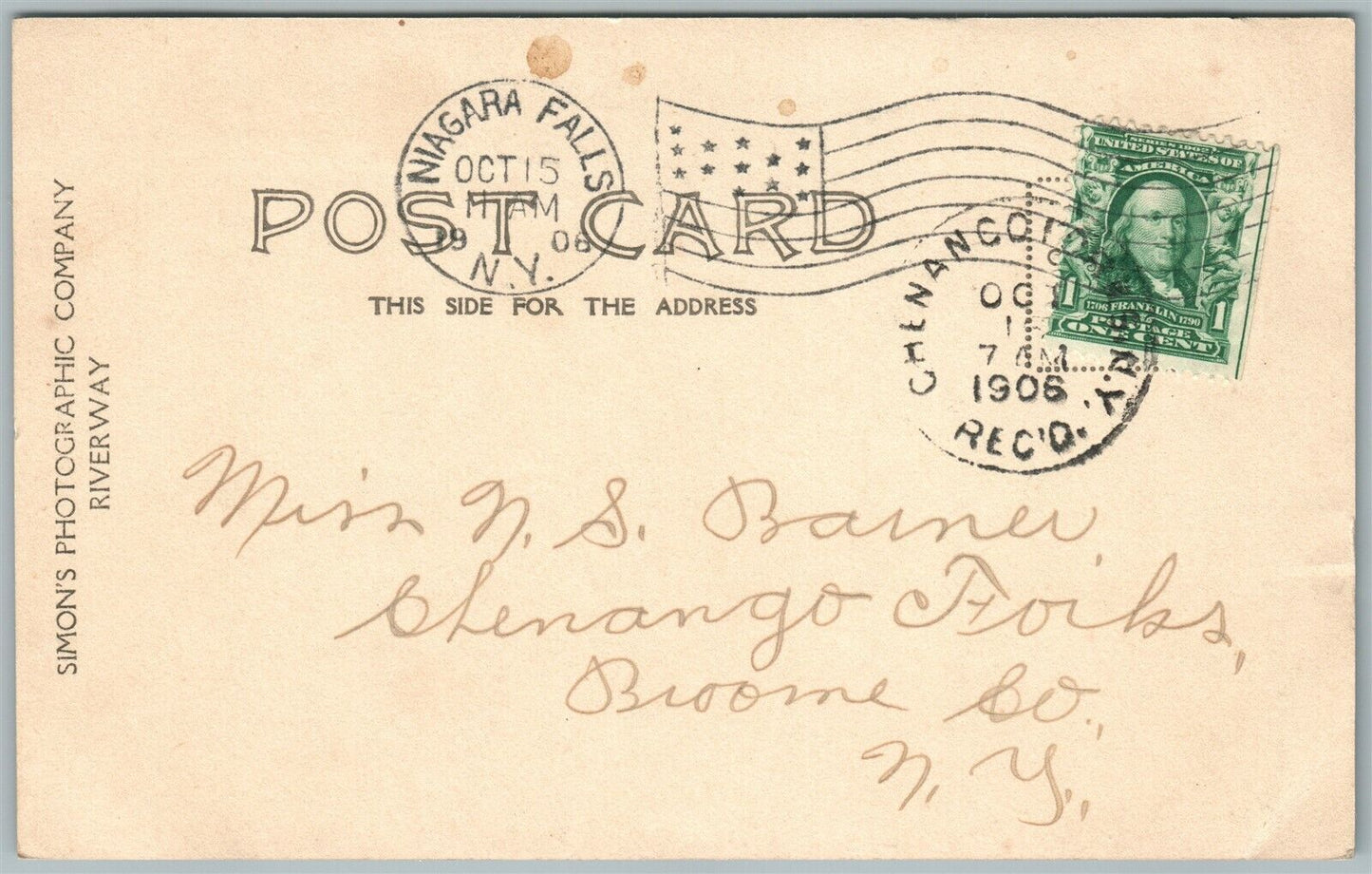 COWBOYS RIDING GOAT & PIG PHOTOMONTAGE 1906 ANTIQUE REAL PHOTO POSTCARD RPPC