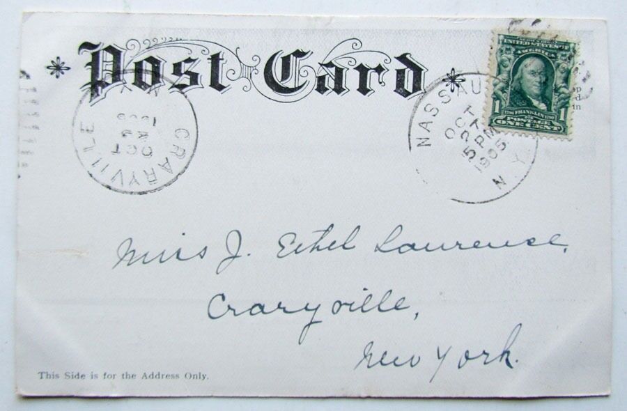 ANTIQUE 1905 UNDIVIDED POSTCARD CHATHAM STREET NASSAU NEW YORK N.Y.