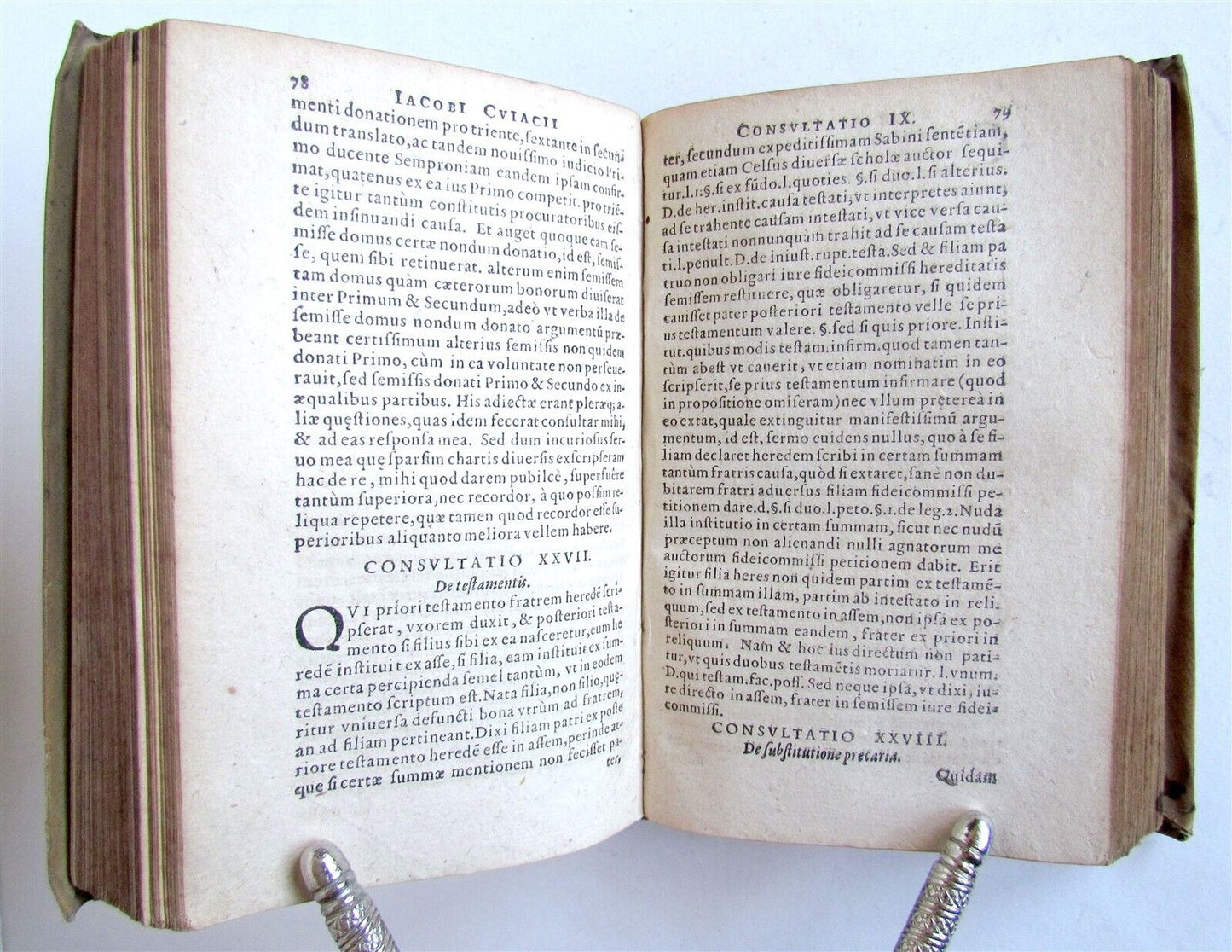 1592 LAW BOOK NOVELLARUM CONSTITUTIONUM antique Jacques Cujas in LATIN vellum