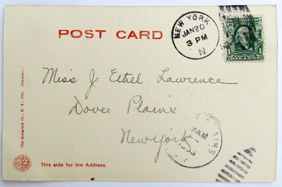 1906 ANTIQUE UNDIVIDED POSTCARD - THE AQUARIUM N.Y. CITY