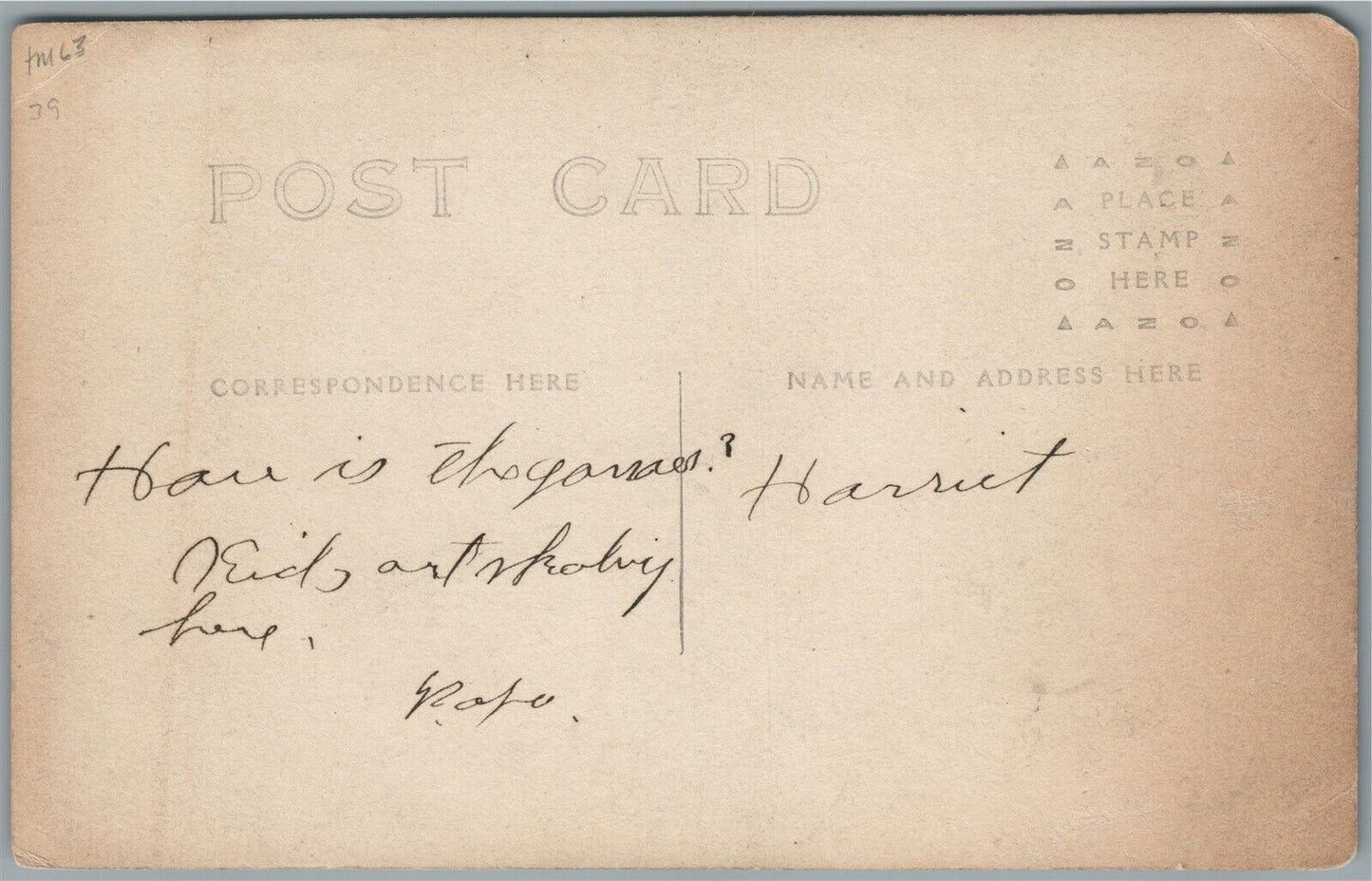 SHENANDOAH IA BAPTIST CHURCH ANTIQUE REAL PHOTO POSTCARD RPPC