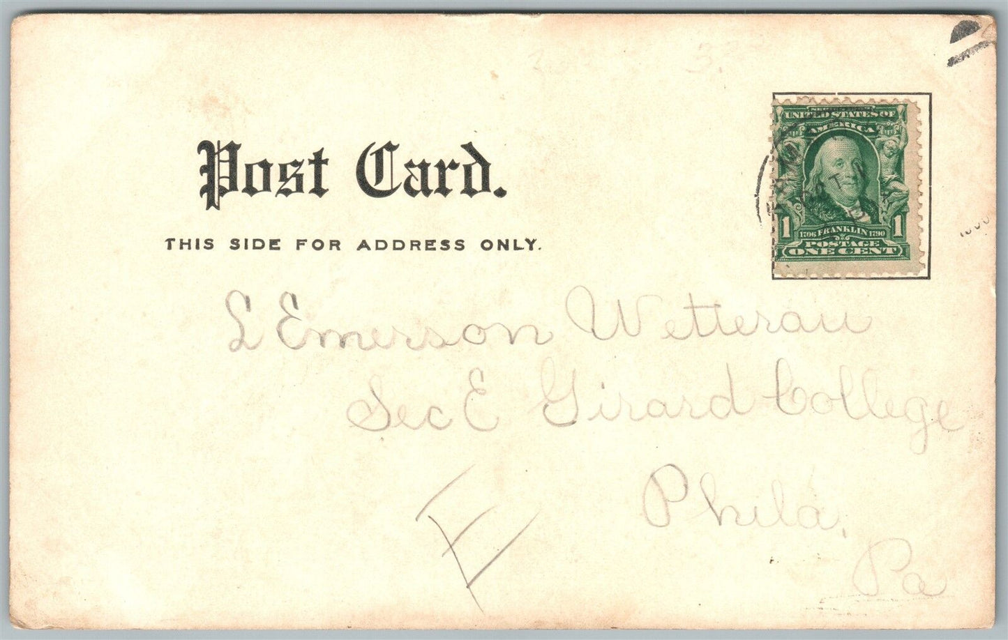 POTTSVILLE PA HOSPITAL NURSES HOME UNDIVIDED ANTIQUE POSTCARD