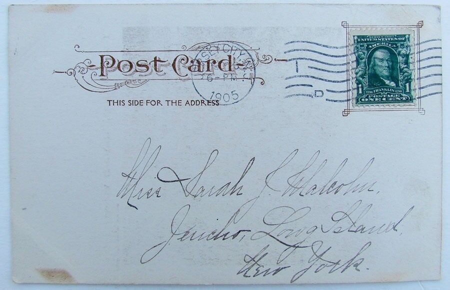 VINTAGE 1905 UNDIVIDED POSTCARD HASBROUCK INSTITUTE JERSEY CITY N.J.