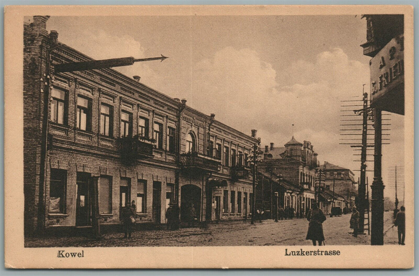POLAND KOWEL UKRAINE KOVEL LUZKERSTRASSE ANTIQUE POSTCARD