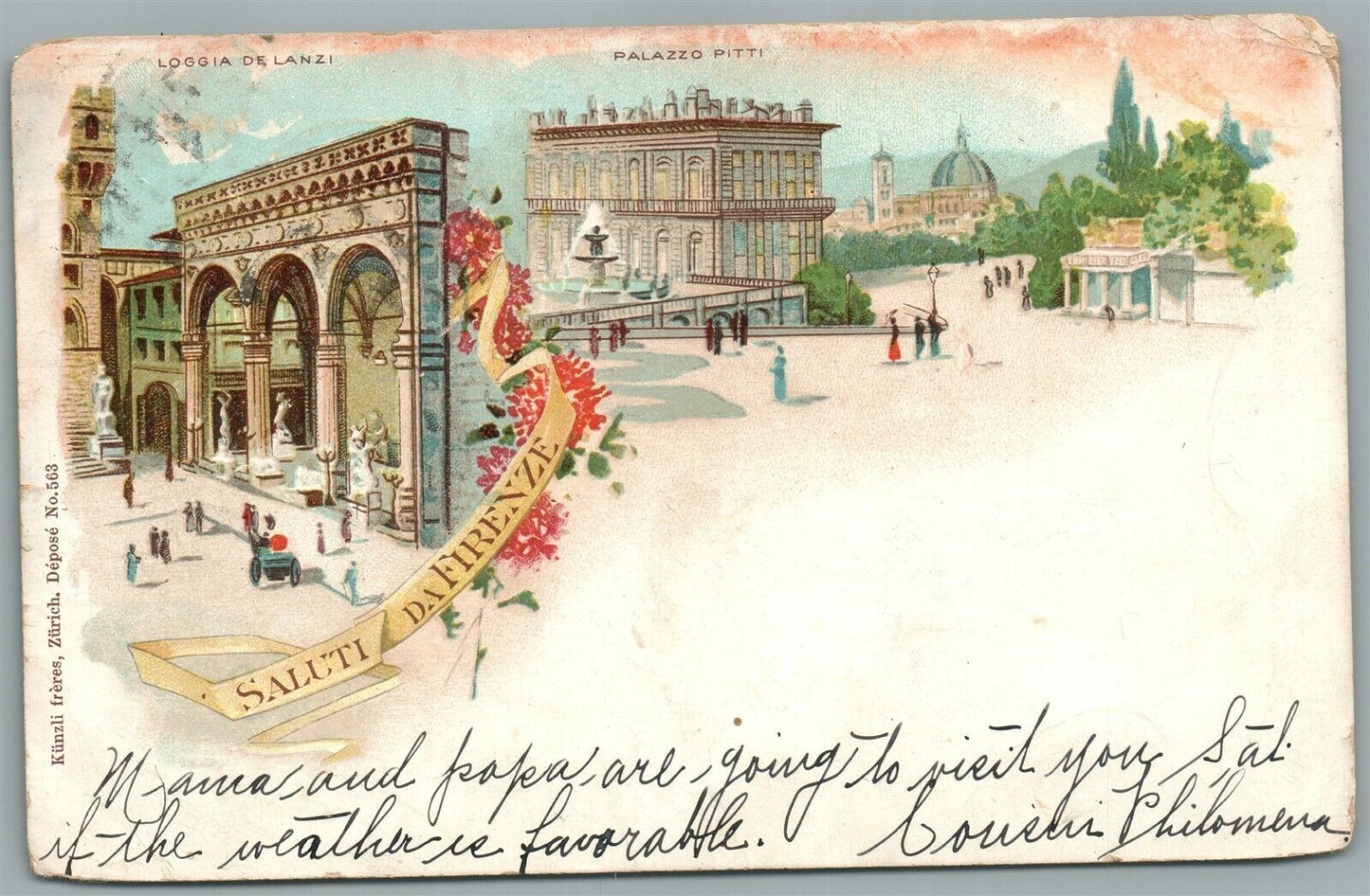FIRENZE ITALY FLORENCE ANTIQUE POSTCARD