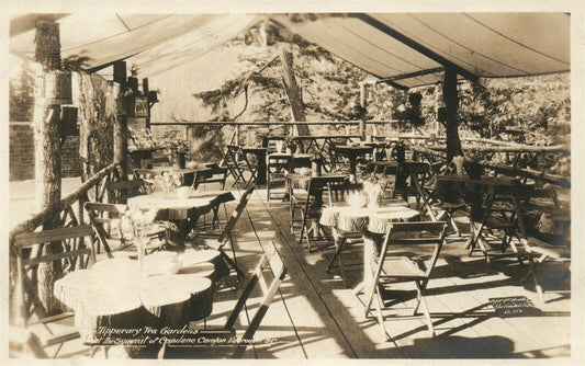 TIPPERARY TEA GARDENS at CAPILANO CANYON CANADA ANTIQUE REAL PHOTO POSTCARD RPPC
