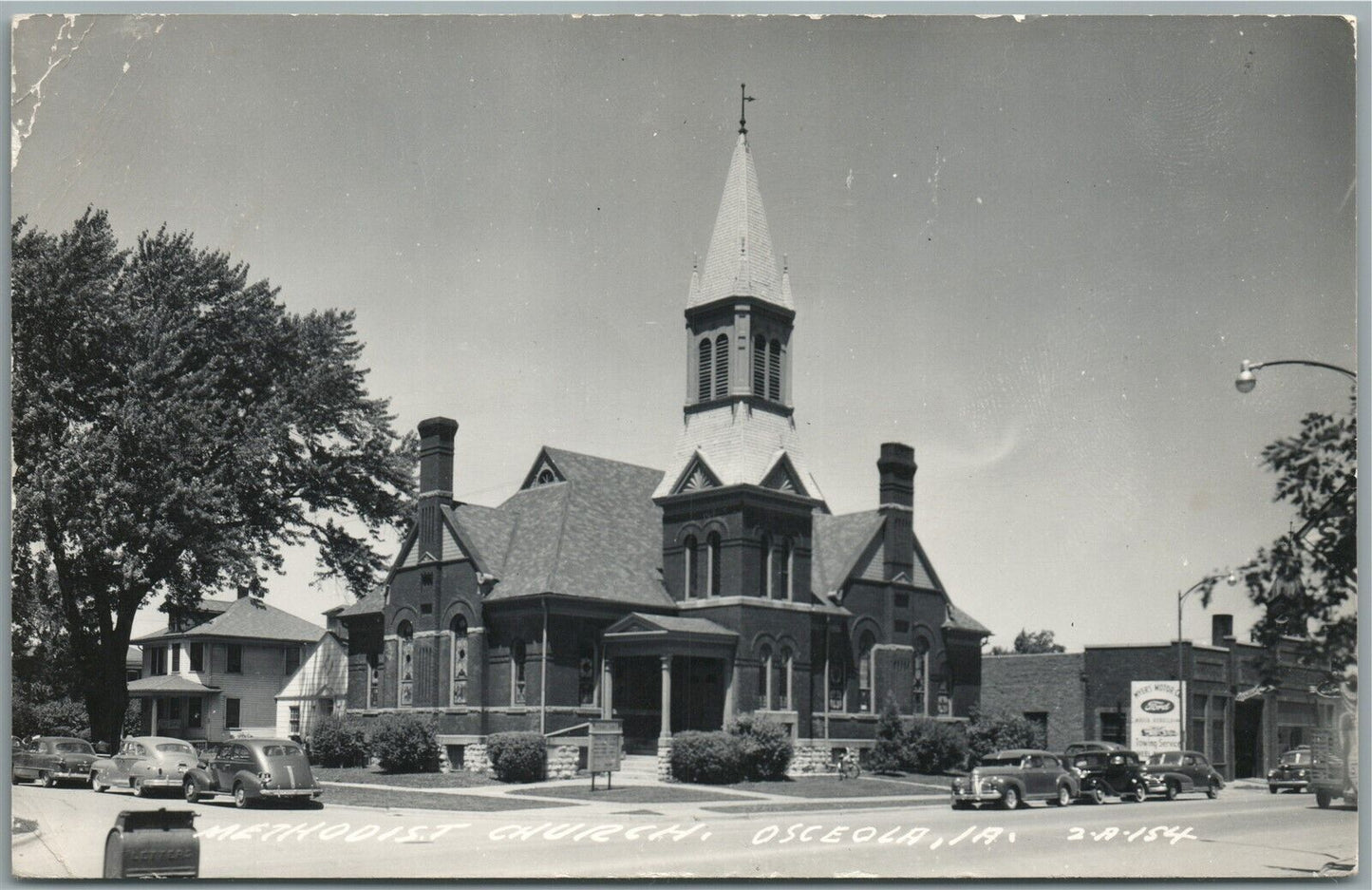 OSCEOLA IA METHODIST CHURCH VINTAGE REAL PHOTO POSTCARD RPPC