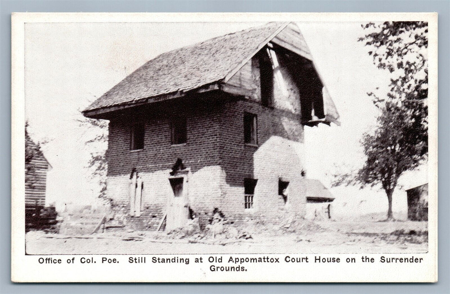 OFFICE OF COL. POE OLD APPOMATTOX COURT HOUSE VA ANTIQUE POSTCARD