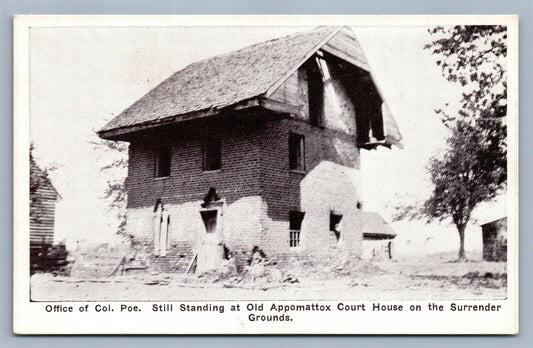 OFFICE OF COL. POE OLD APPOMATTOX COURT HOUSE VA ANTIQUE POSTCARD