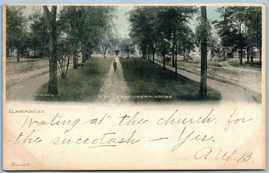 CLARE MONT NH PARK & OPERA HOUSE ANTIQUE POSTCARD