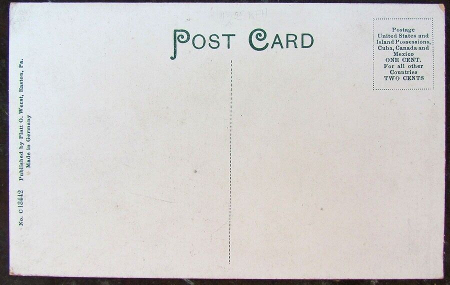 ANTIQUE ADVERTISING POSTCARD BIG CORNER STORE STONE BRIDGE BUSHKILL PK EASTON PA