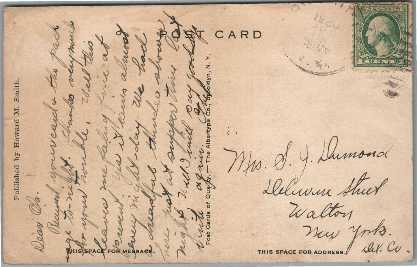 NORTH WHITE LAKE NY THE KENNETH ANTIQUE POSTCARD