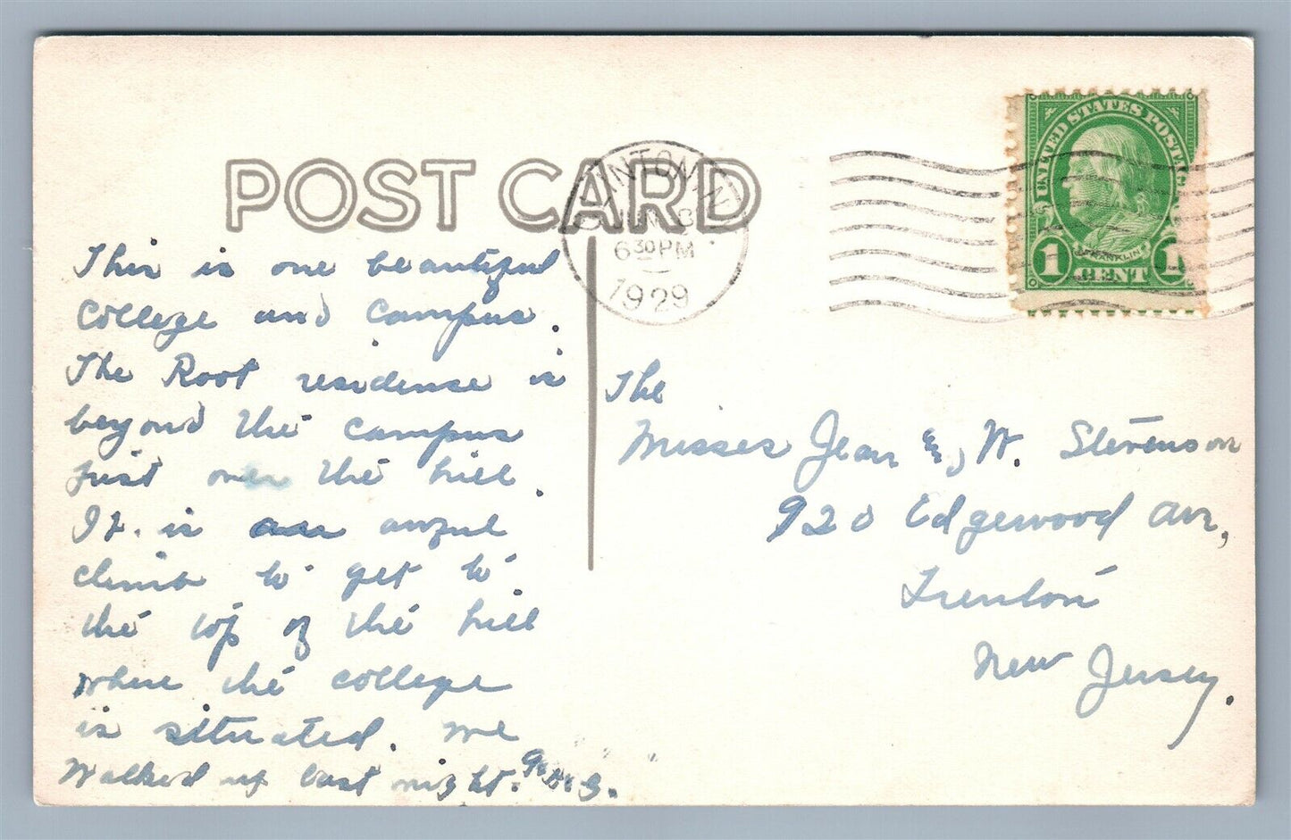 CLINTON NY ELIHU ROOT RESIDENCE ANTIQUE REAL PHOTO POSTCARD RPPC