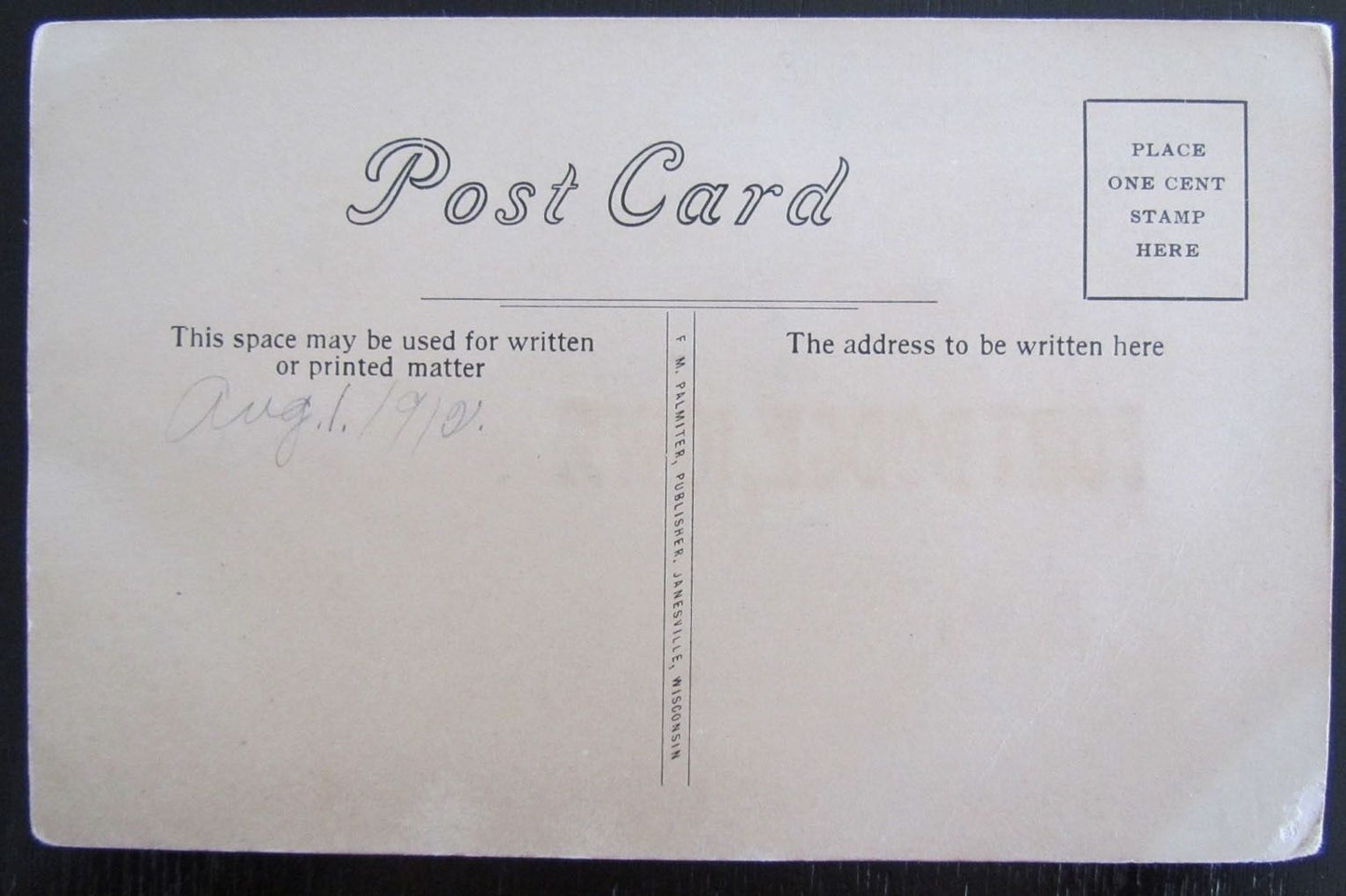 FORT DODGE IA APPLIED VELVET ANTIQUE POSTCARD