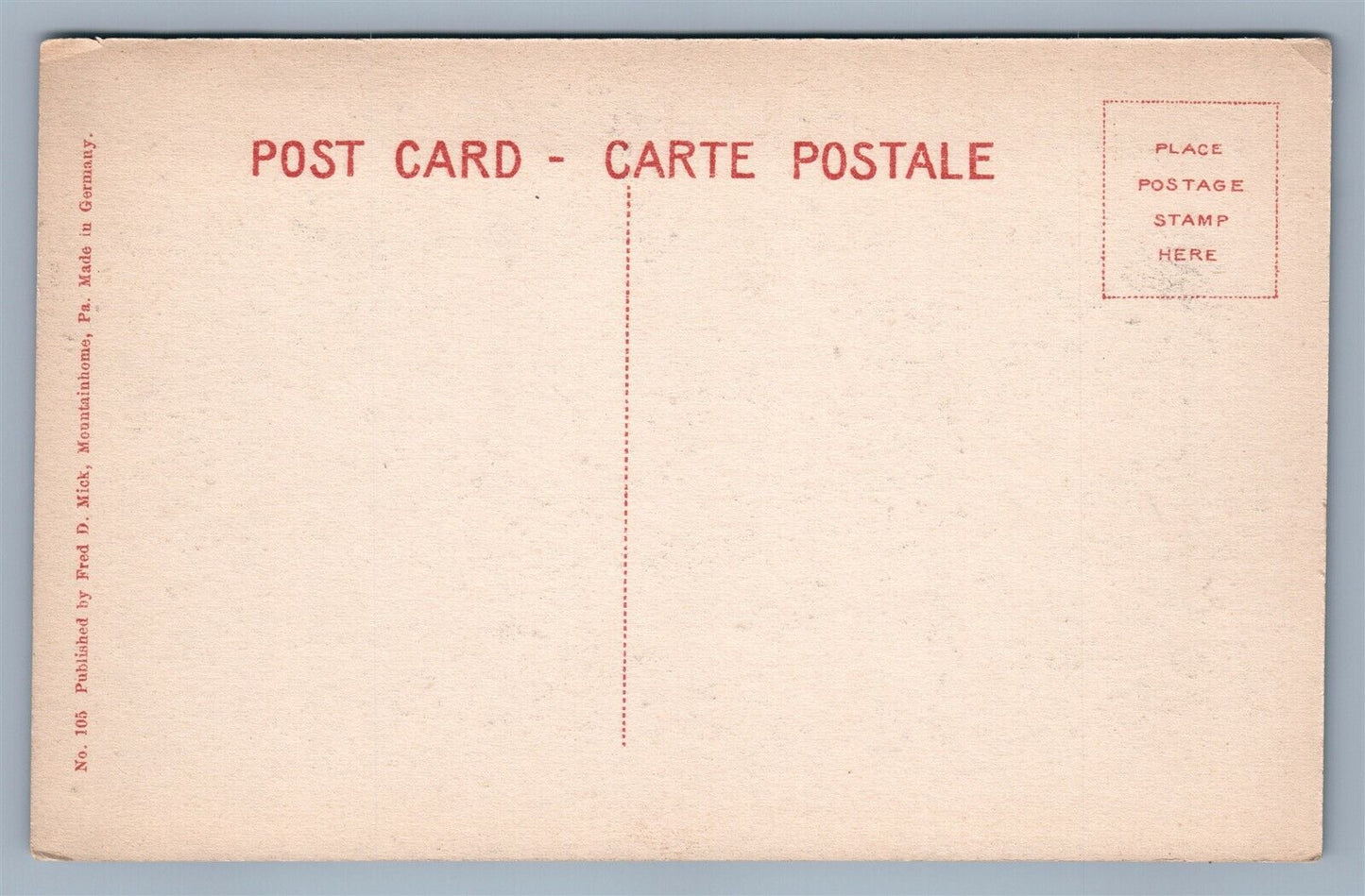 MOUNTAINHOME PA ROCKEY DAM ANTIQUE POSTCARD