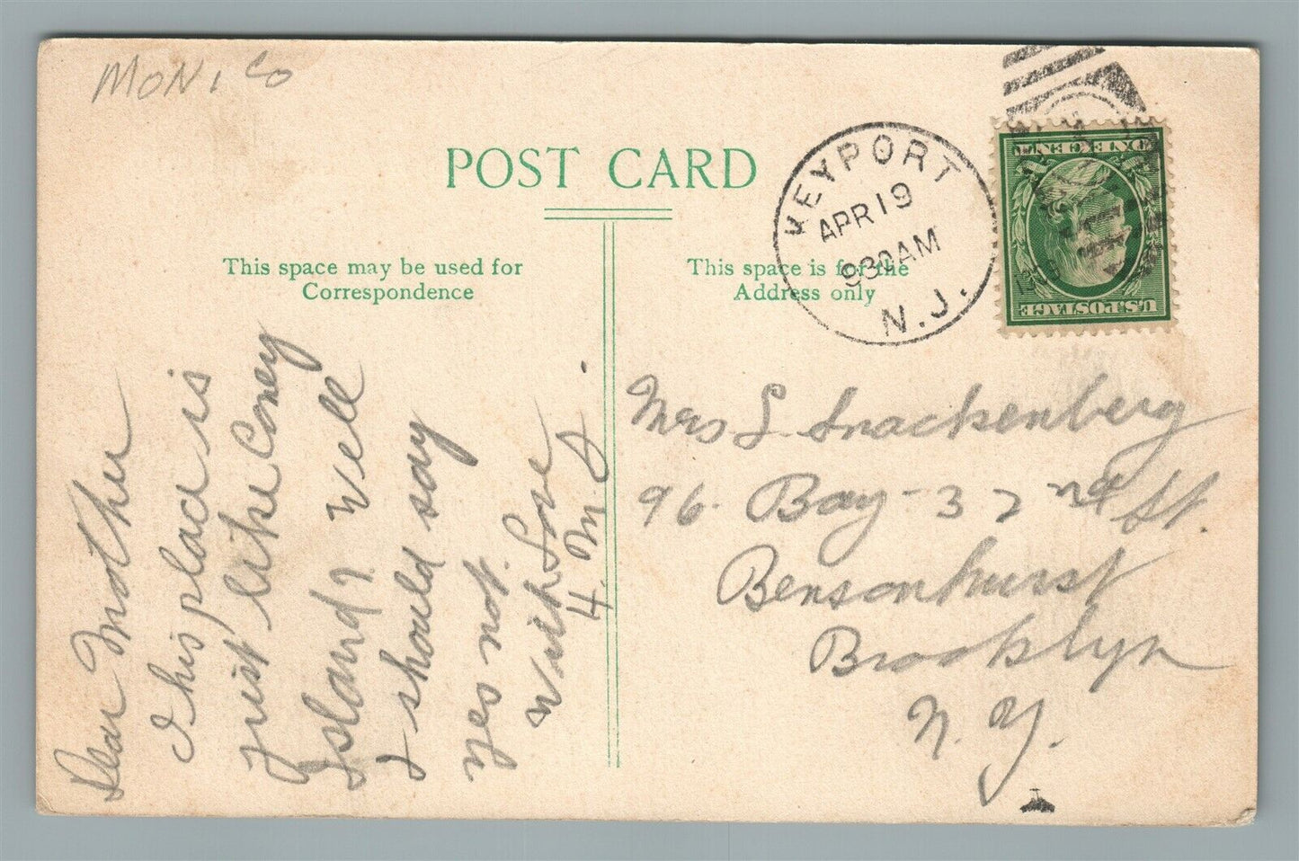 KEYPORT NJ MAIN STREET ANTIQUE POSTCARD