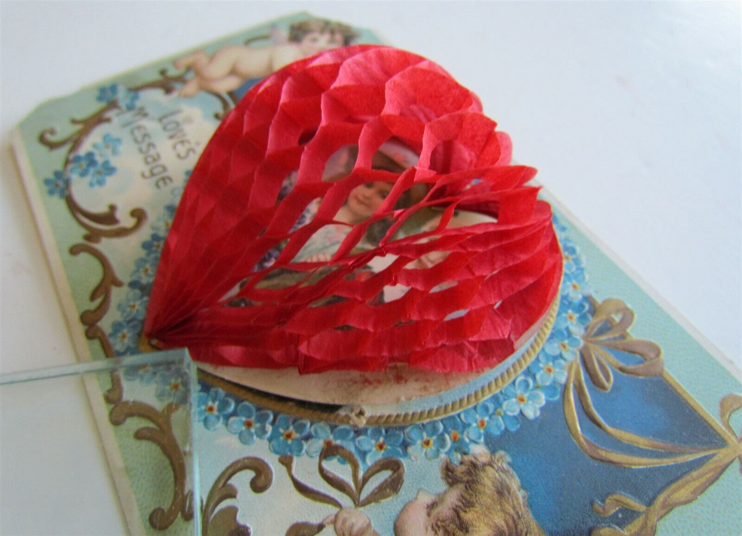 VALENTINE DAY LOVE MESSAGE MECHANICAL ANTIQUE POSTCARD