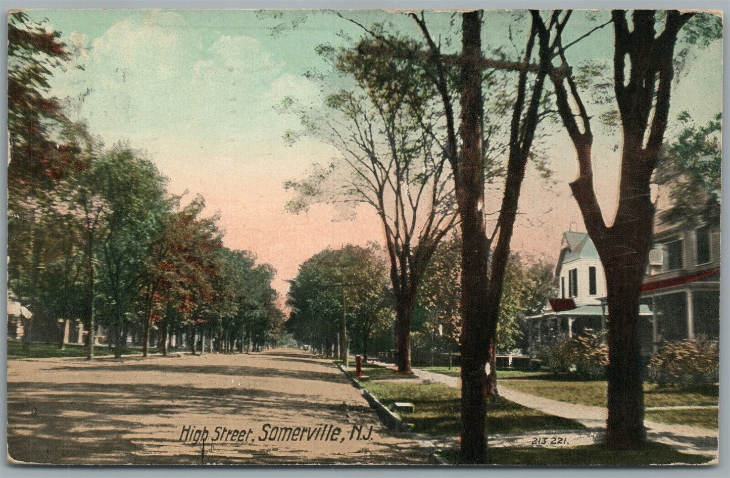 SOMERVILLE NJ HIGH STREET ANTIQUE POSTCARD