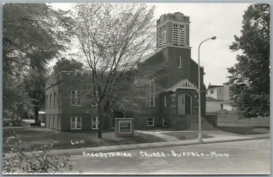 BUFFALO MN PRESBYTERIAN CHURCH VINTAGE REAL PHOTO POSTCARD RPPC