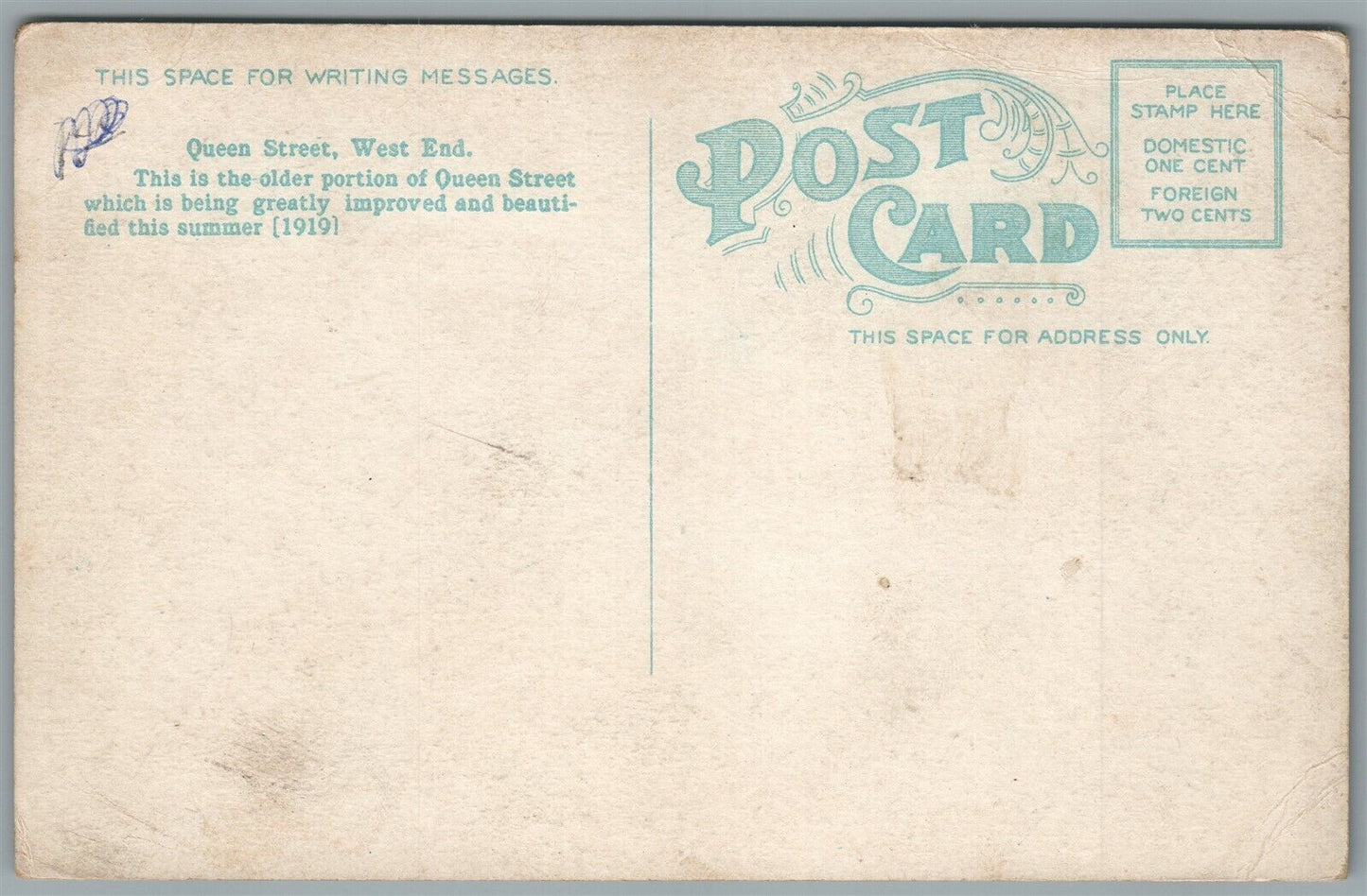 CANADA FREDERICTON NB QUEEN STREET ANTIQUE POSTCARD