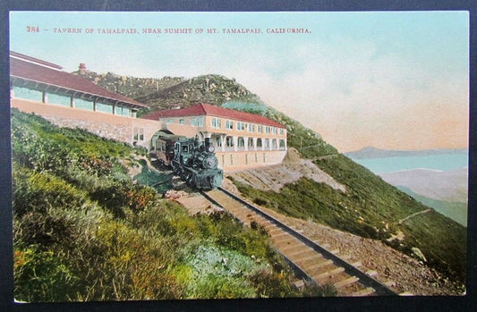 VINTAGE POSTCARD - TAVERN OF TAMALPAIS CALIFORNIA railroad train railway