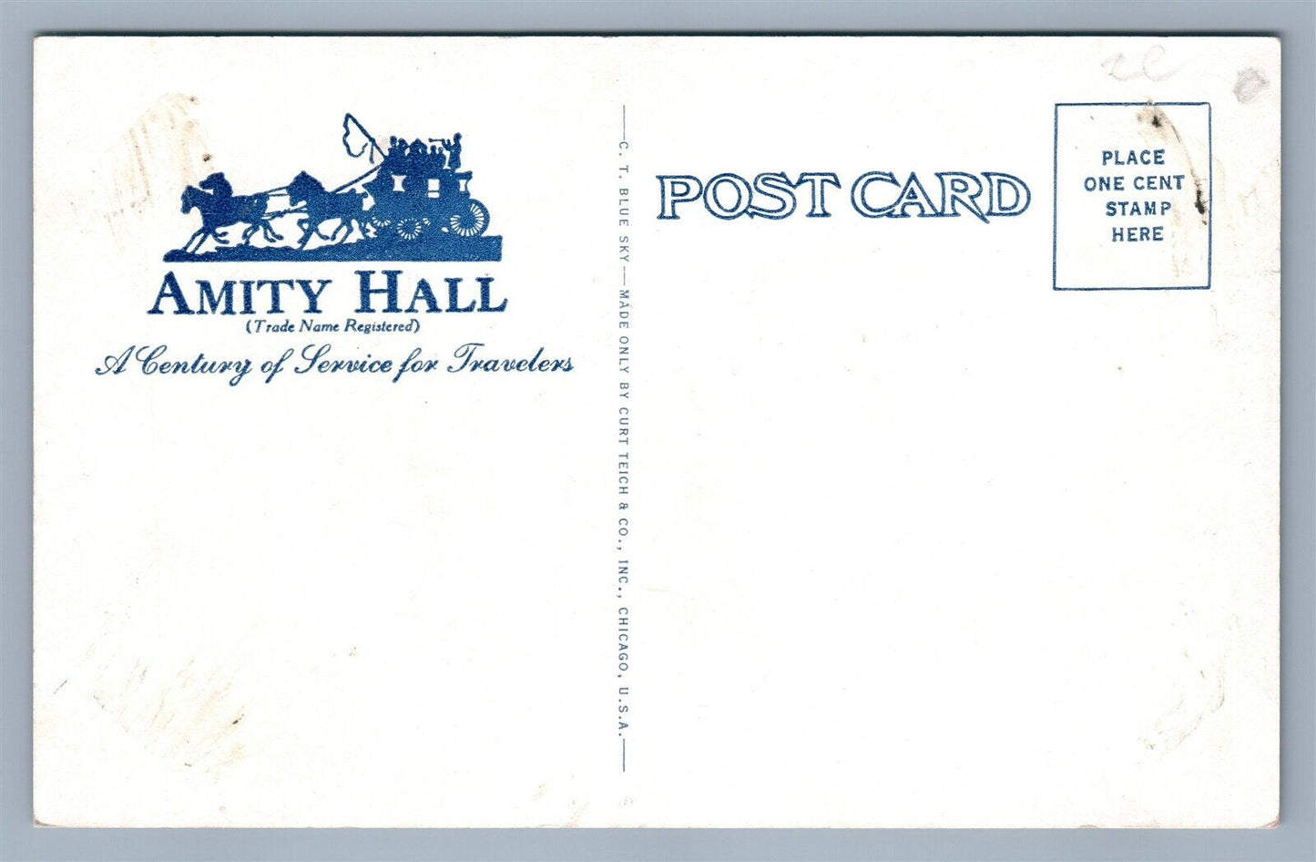 AMITY HALL PA GAS STATION VINTAGE POSTCARD