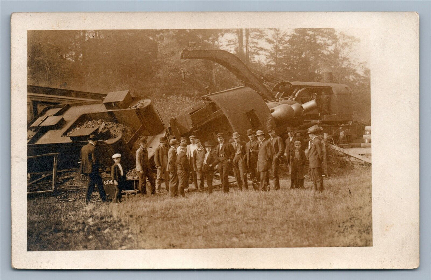 TRAIN ACCIDENT RAILWAY RAILROAD DISASTER ANTIQUE REAL PHOTO POSTCARD RPPC