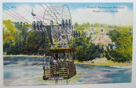 VINTAGE POSTCARD SPANISH AEROCAR OVER WHIRPOOL NIAGARA FALLS CANADA