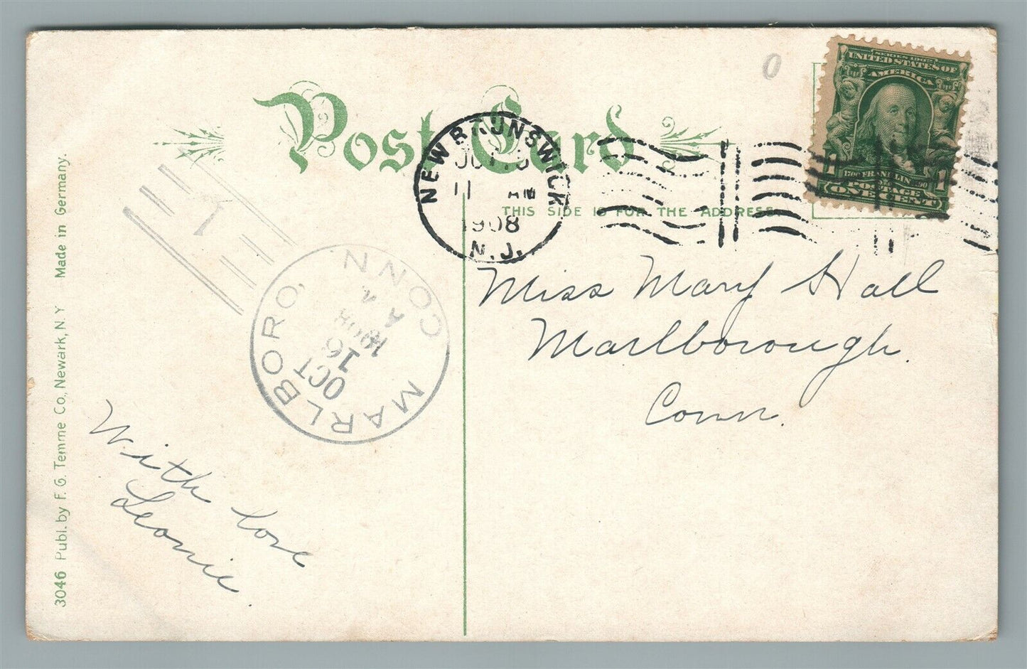 NEW BRUNSWICK NJ BOAT CLUB FLEET ANTIQUE POSTCARD