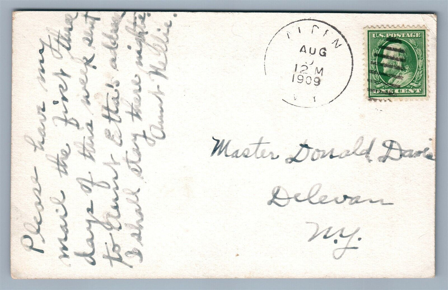 ALDEN NY PARK BATH HOUSE 1909 ANTIQUE POSTCARD