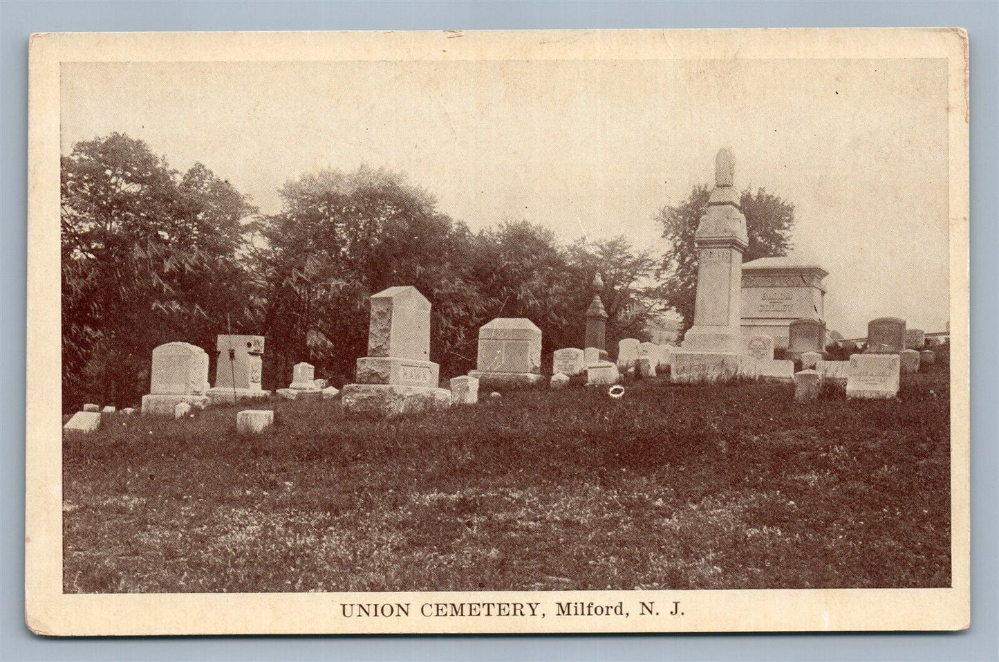 MILFORD NJ UNION CEMETERY ANTIQUE POSTCARD