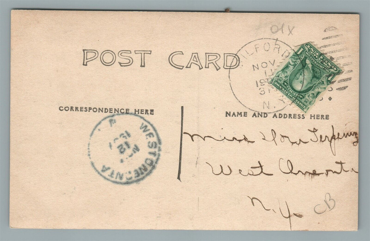 MILFORD NY MAIN STREET ANTIQUE REAL PHOTO POSTCARD RPPC