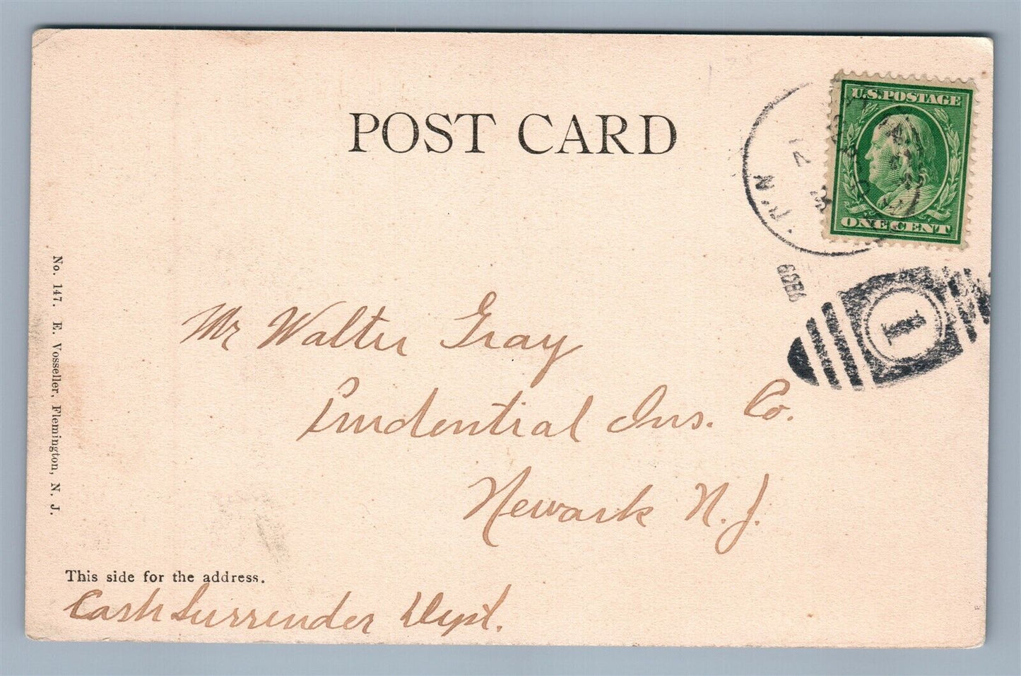 FLEMINGTON NJ SOUTH MAIN STREET ANTIQUE POSTCARD