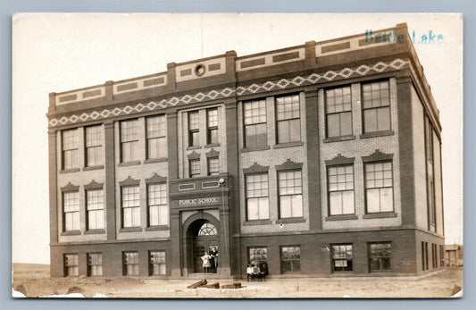 BATTLE LAKE MN PUBLIC SCHOOL ANTIQUE REAL PHOTO POSTCARD RPPC