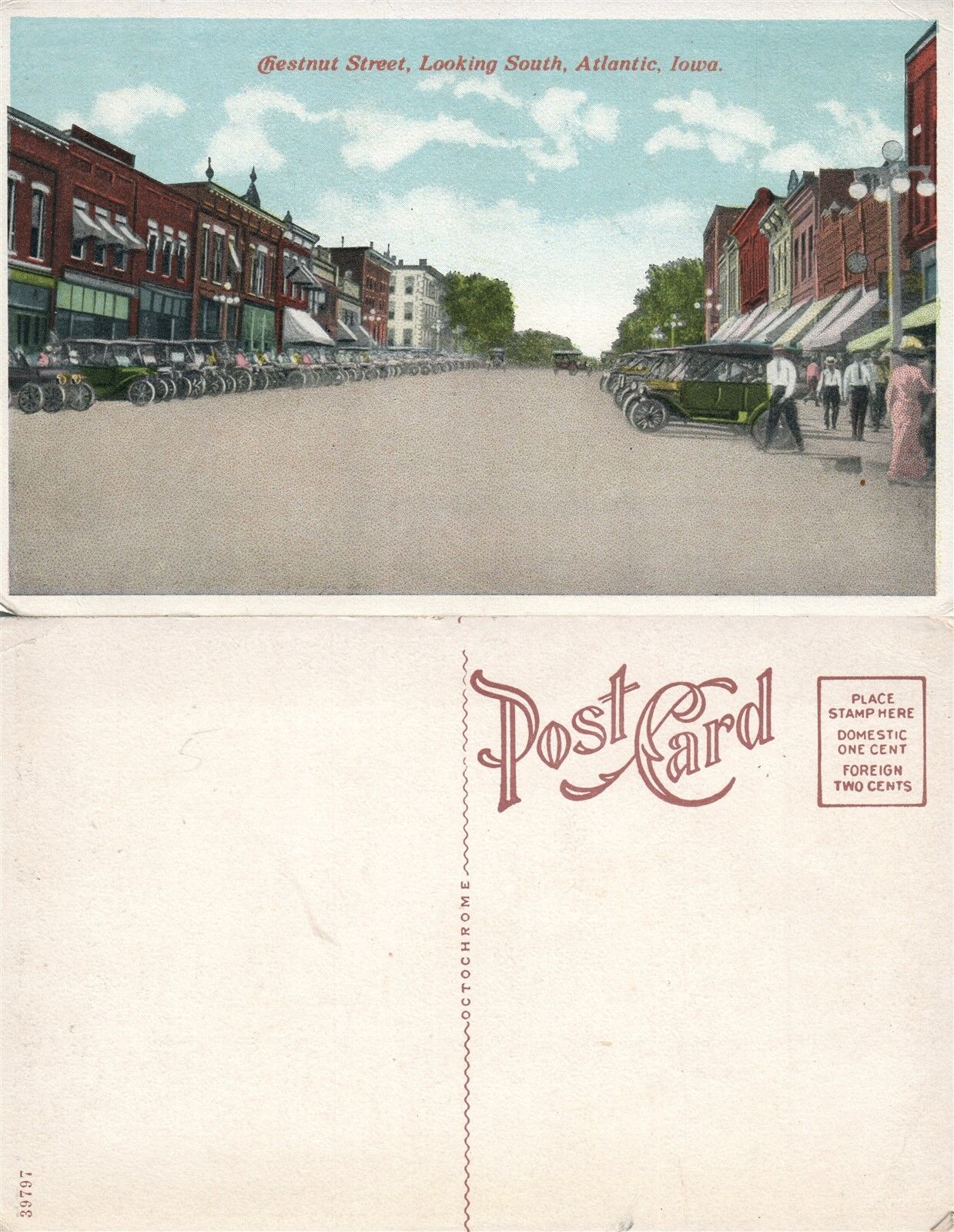 ALTLANTIC IA CHESTNUT STREET ANTIQUE POSTCARD