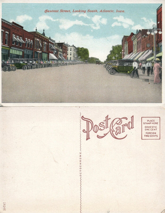 ALTLANTIC IA CHESTNUT STREET ANTIQUE POSTCARD