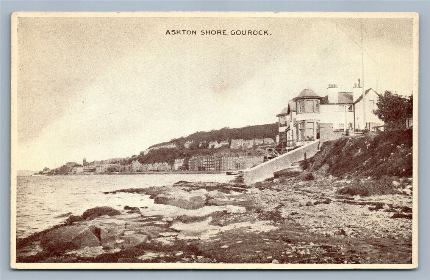 SCOTLAND UK ASHTON SHORE GOUROCK ANTIQUE POSTCARD