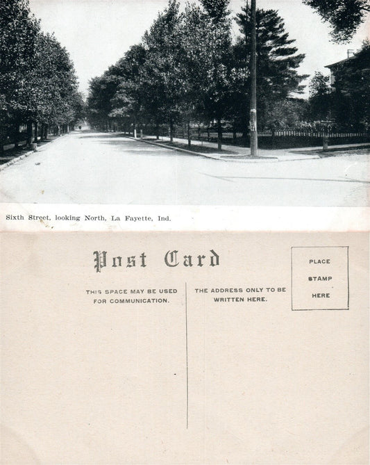 LA FAYETTE IN SIXTH STREET ANTIQUE POSTCARD