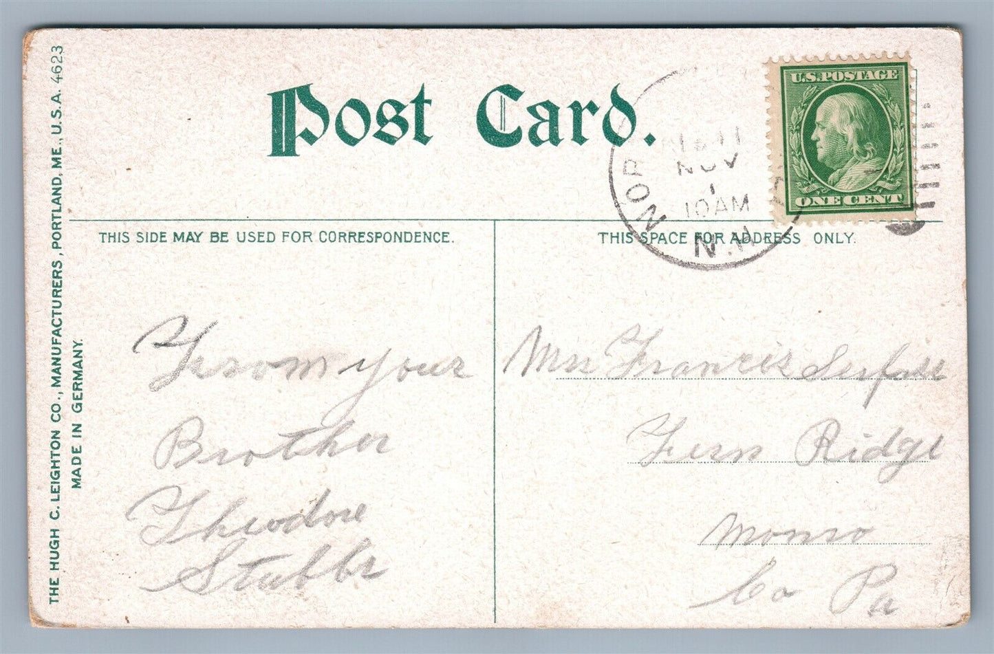 HARDWICK VT WOODBURY GRANITE WORKS ANTIQUE POSTCARD