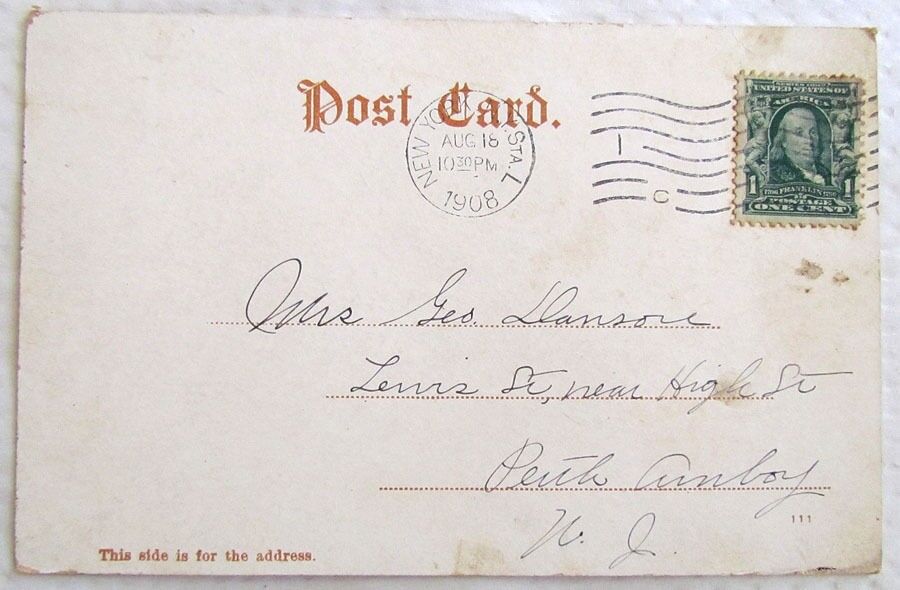 DRIVING IN CENTRAL PARK NEW YORK UNDIVIDED 1908 ANTIQUE POSTCARD HORSE CARRIAGES