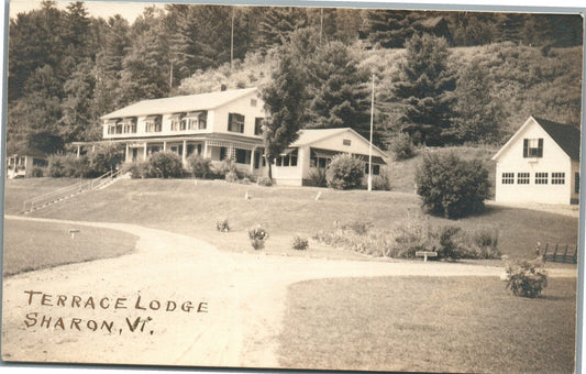 SHARON VT TERRACE LODGE INN VINTAGE REAL PHOTO POSTCARD RPPC