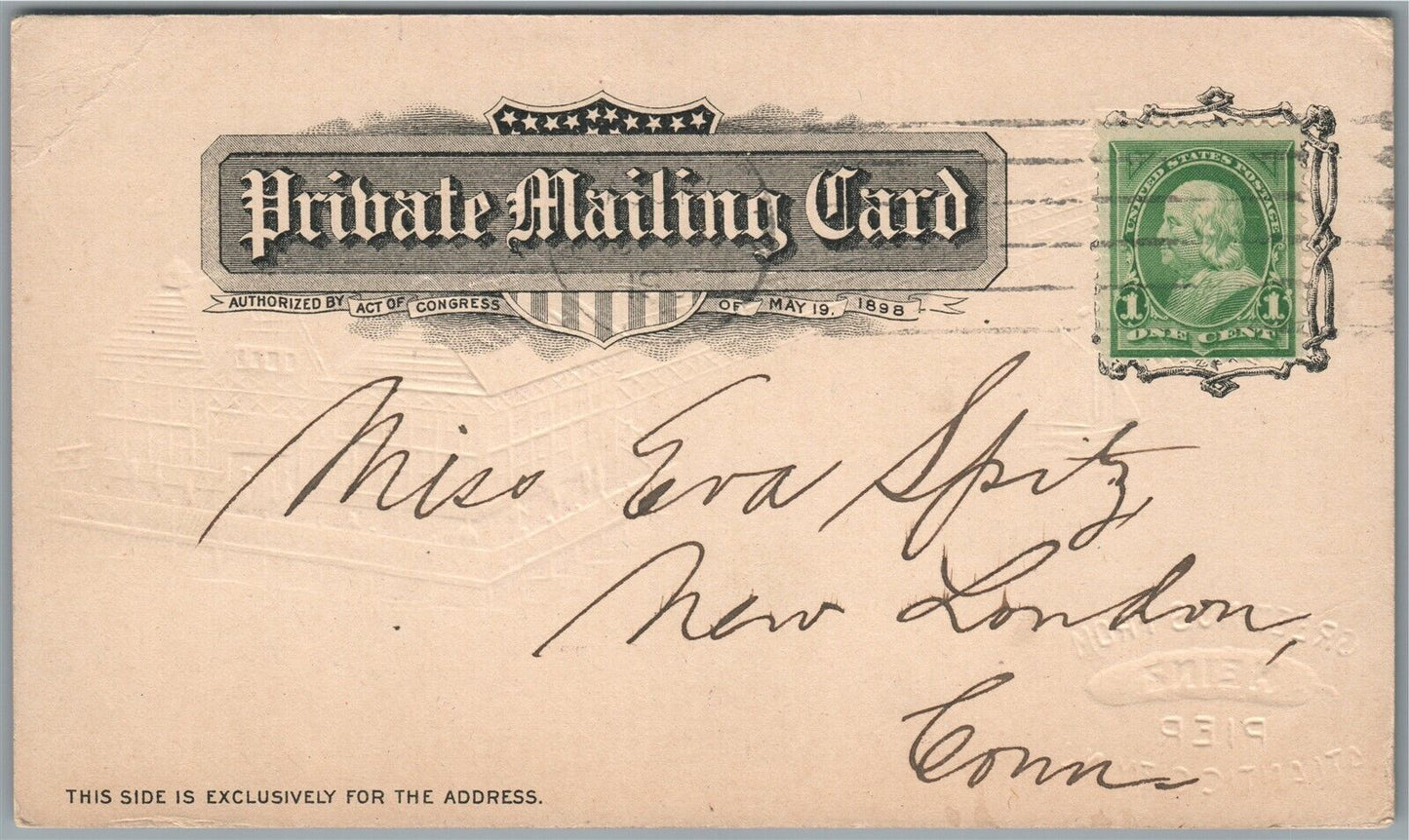 ATLANTIC CITY HEINZ PIER PRIVATE MAILING CARD ANTIQUE POSTCARD