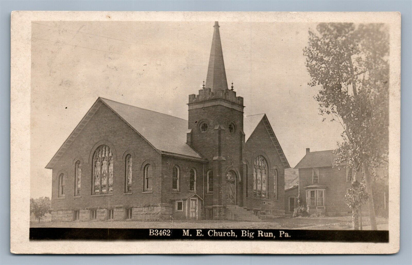 BIG RUN PA M.E. CHURCH ANTIQUE REAL PHOTO POSTCARD RPPC