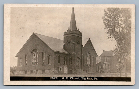 BIG RUN PA M.E. CHURCH ANTIQUE REAL PHOTO POSTCARD RPPC