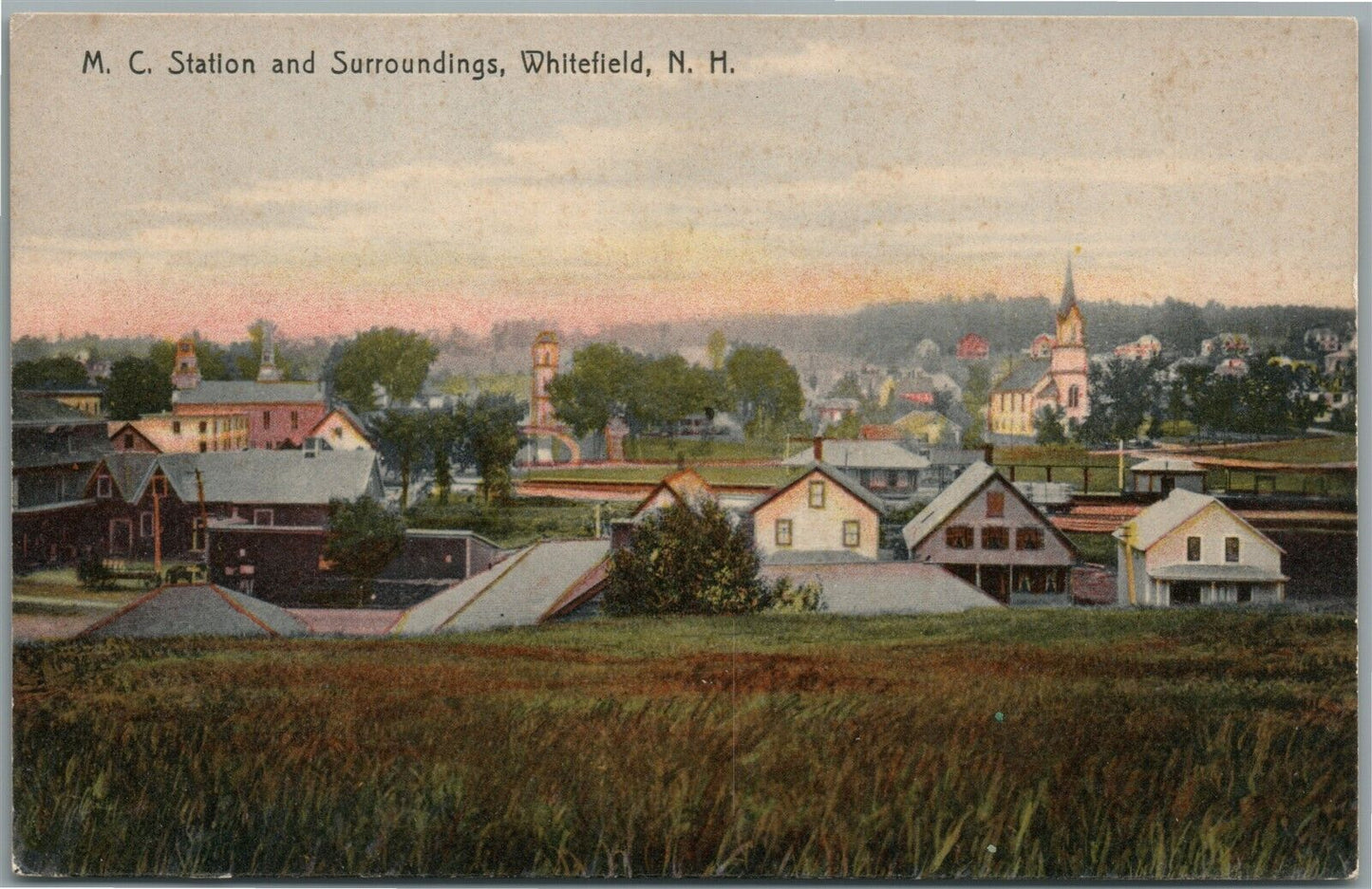 WHITEFIELD NH M.C. STATION ANTIQUE POSTCARD