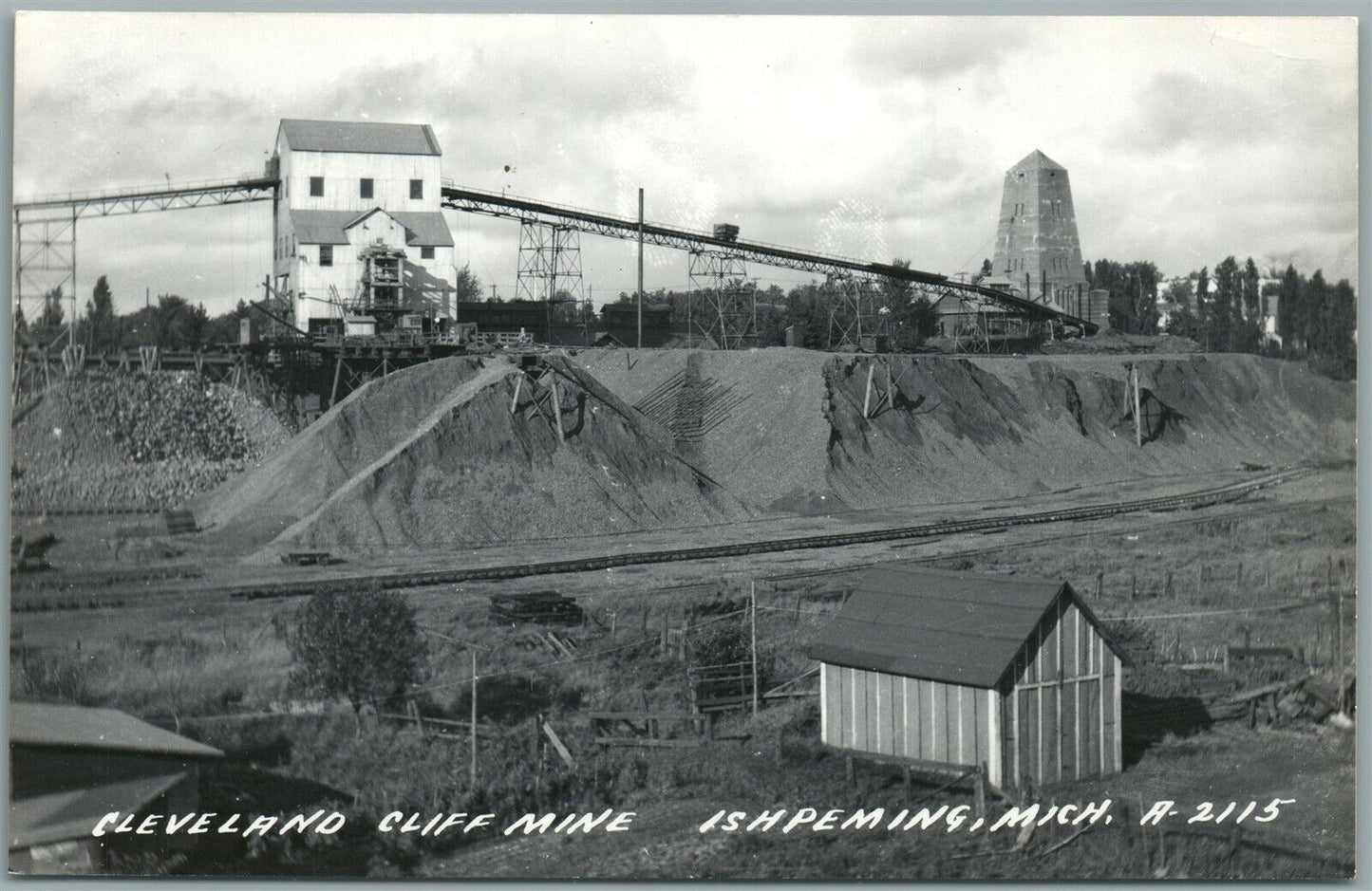 ISHPEMING MI CLEVELAND CLIFF MINE VINTAGE REAL PHOTO POSTCARD RPPC