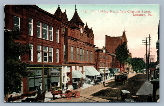 LEBANON PA EIGHTH STREET ANTIQUE POSTCARD