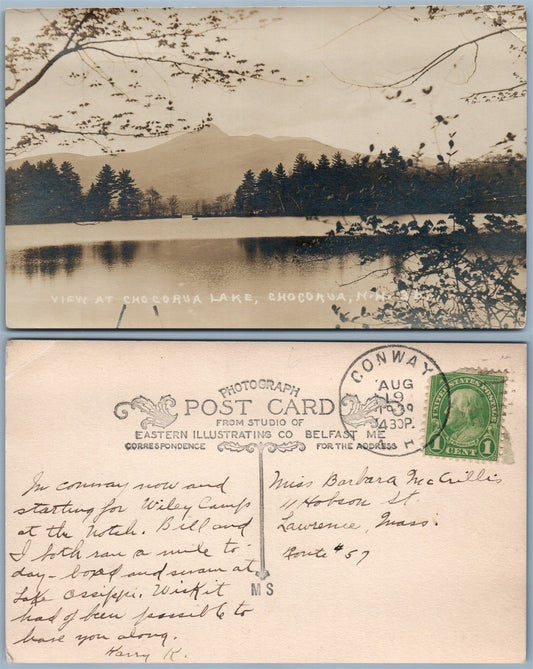CHOCORUA LAKE N.H. 1939 VINTAGE REAL PHOTO POSTCARD RPPC